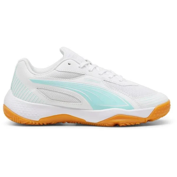 Puma Solarflash III Hallenschuhe Kinder - weiß/türkis