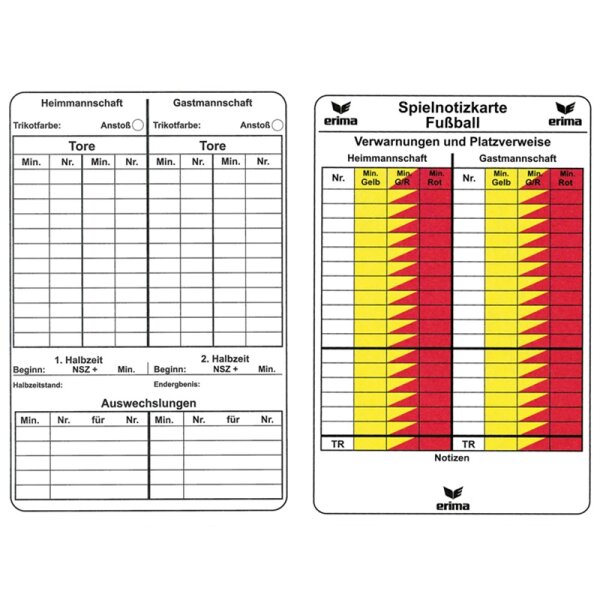 Erima Spielnotizkarten