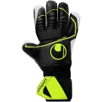 uhlsport Supersoft HN Flex FrameTorwarthandschuhe mit Fingerschutz - schwarz/wei&szlig;/neongelb