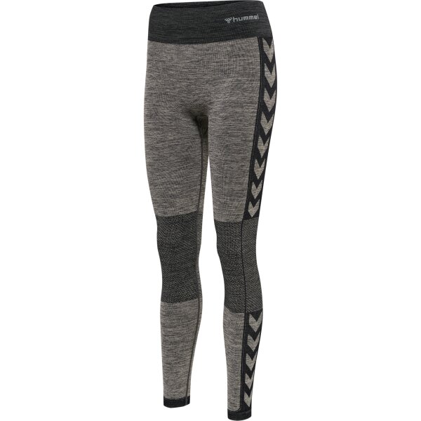 hummel Hmlclea Seamless Mid Waist Leggins Damen - chateau gray/black melange