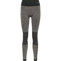 hummel Hmlclea Seamless Mid Waist Leggins Damen - chateau gray/black melange