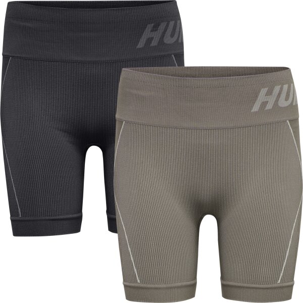 hummel Hmlte Christel 2-Pack Seaml Shorts Damen - black/chateau grey