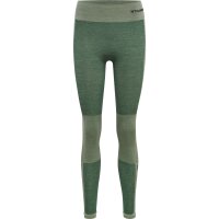 hummel Hmlclea Seamless Mid Waist Leggins Damen - laurel wreath/lily pad melange