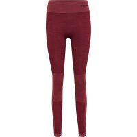 hummel Hmlclea Seamless Mid Waist Leggins Damen - cabernet/apple butter melange