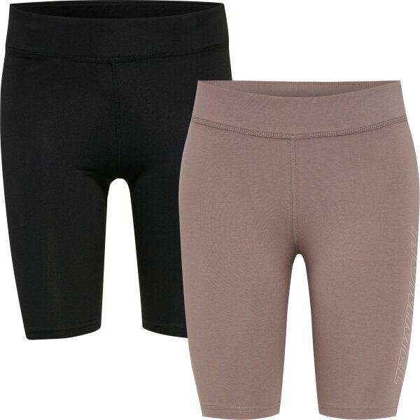 hummel Hmlte Maja 2-Pack Mw C Tight Shorts Damen - black/driftwood