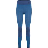 hummel Hmlclea Seamless Mid Waist Leggins Damen - riviera/insignia blue melange