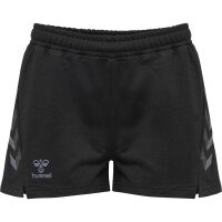 hummel Hmloffgrid Cotton Shorts Wo Damen - jet black/forged iron