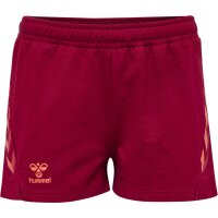 hummel Hmloffgrid Cotton Shorts Wo Damen - rhubarb/nasturtium