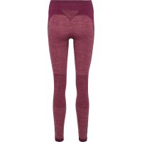 hummel Hmlclea Seamless Mid Waist Leggins Damen - grape wine/crushed berry mel