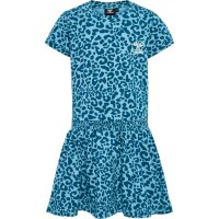 hummel Hmlflowy Aop Dress S/S Mädchen - blue coral