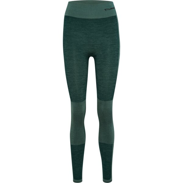 hummel Hmlclea Seamless Mid Waist Leggins Damen - green...