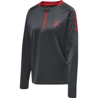 hummel Hmlaction Poly Half Zip Sweat Damen - ebony/flame...