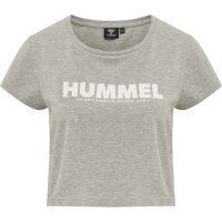 hummel Hmllegacy Cropped T-Shirt Damen - grey melange