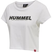 hummel Hmllegacy Cropped T-Shirt Damen - white/black