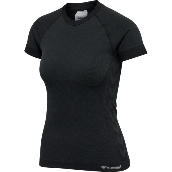 hummel Hmlclea Seamless Tight T-Shirt Damen - black melange