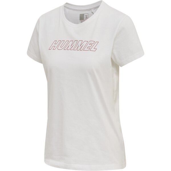 hummel Hmlte Cali Cotton T-Shirt Damen - white/withered rose