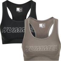 hummel Hmlte Tola 2-Pack Sports Bra Damen - black/driftwood