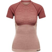 hummel Hmlclea Seamless Tight T-Shirt Damen - withered rose/rose tan melange