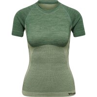 hummel Hmlclea Seamless Tight T-Shirt Damen - laurel wreath/lily pad melange