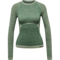 hummel Hmlclea Seamless Tight T-Shirt L/S Damen - laurel wreath/lily pad melange