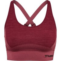 hummel Hmlclea Seamless Sports Top Damen - cabernet/apple butter melange