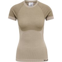 hummel Hmlclea Seamless Tight T-Shirt Damen - chateau gray/driftwood melange