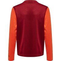 hummel Hmlongrid 1/2 Zip Poly Sweat Kinder - rhubarb/nasturtium