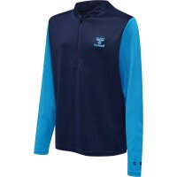 hummel Hmlongrid 1/2 Zip Poly Sweat Kinder - marine/atomic blue