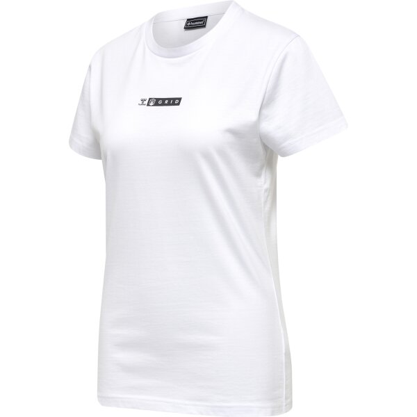 hummel Hmloffgrid Tee S/S Wo Damen - white/forged iron