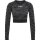 hummel Hmlmt Saga Seamless Crop T-Shirt Ls Damen - black/asphalt melange