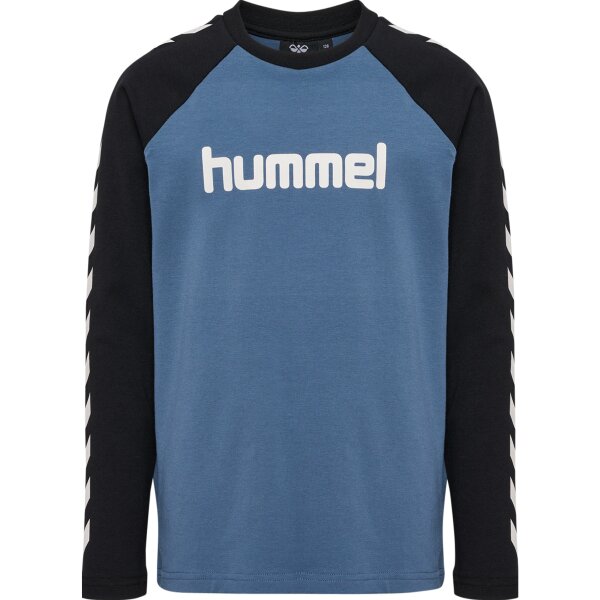 hummel Hmlboys T-Shirt L/S Jungen - bering sea/black