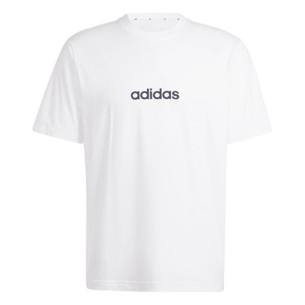 adidas Essentials Linear T-Shirt Herren - weiß/schwarz